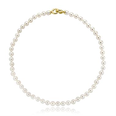 18ct Yellow Gold Modern Akoya Pearl Necklace thumbnail