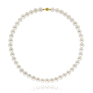 18ct Yellow Gold Freshwater Pearl Necklace 8mm | 45cm thumbnail