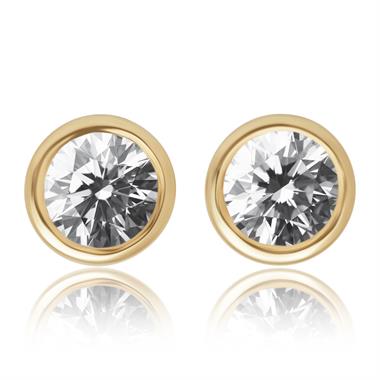 18ct Yellow Gold 0.60ct Rubover Diamond Stud Earrings thumbnail