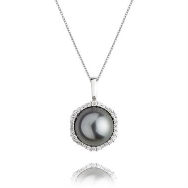 RHEA 18ct White Gold Tahitian Pearl Pendant thumbnail
