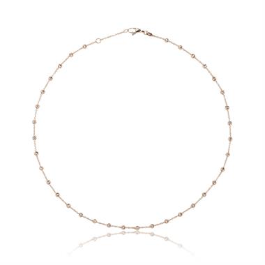 18ct Rose Gold Faceted Bead Detail Station Necklace thumbnail 