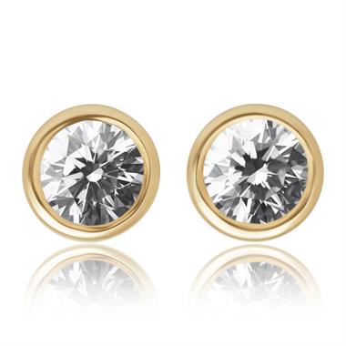 18ct Yellow Gold Diamond Solitaire Stud Earrings 0.25ct thumbnail 