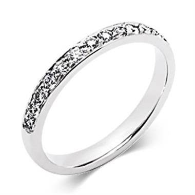 Platinum Brilliant Cut Diamond Half Channel Ring thumbnail