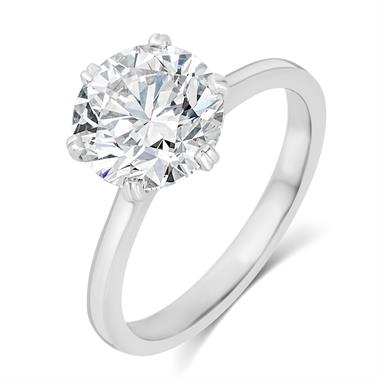 Platinum Round Brilliant 3.03ct Solitaire Ring thumbnail