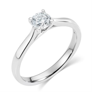 Platinum Diamond Solitaire Engagement Ring 0.35ct thumbnail 