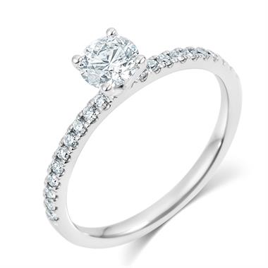 Platinum Diamond Solitaire Engagement Ring 0.70ct thumbnail
