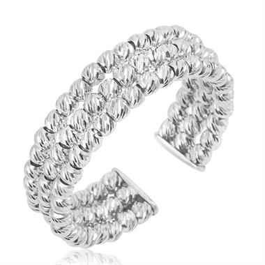 18ct White Gold Bead Design Dress Ring thumbnail