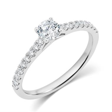 Platinum Diamond Solitaire Engagement Ring 0.65ct thumbnail