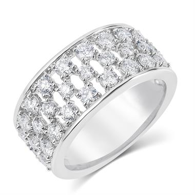 18ct White Gold Lattice Design Diamond Dress Ring 1.58ct thumbnail