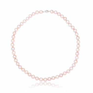 18ct White Gold Pink Freshwater Pearl Necklace 8.0-8.5mm | 45cm thumbnail 