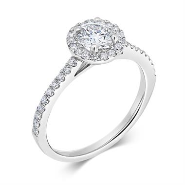 Platinum Diamond Halo Engagement Ring 0.63ct thumbnail 