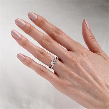 Platinum Diamond Three Stone Engagement Ring 0.75ct thumbnail