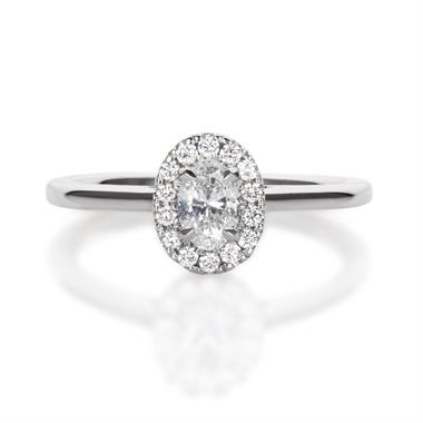 Platinum Oval Shape 0.45ct Diamond Halo Ring
thumbnail