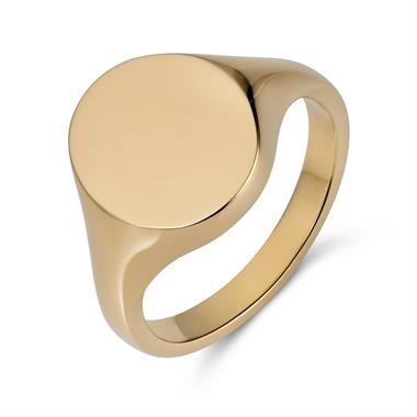 9ct Yellow Gold Large Oval Signet Ring thumbnail 