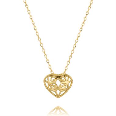18ct Yellow Gold Heart Design Necklace thumbnail