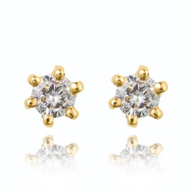 18ct Yellow Gold Classic 0.10ct Diamond Stud Earrings thumbnail