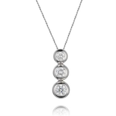 18ct White Gold Diamond Drop Necklace 0.45ct thumbnail