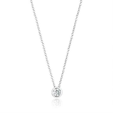 18ct White Gold Diamond Solitaire Necklace 0.20ct thumbnail 