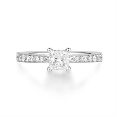 Platinum Princess Cut Diamond Solitaire Engagement Ring 0.75ct thumbnail