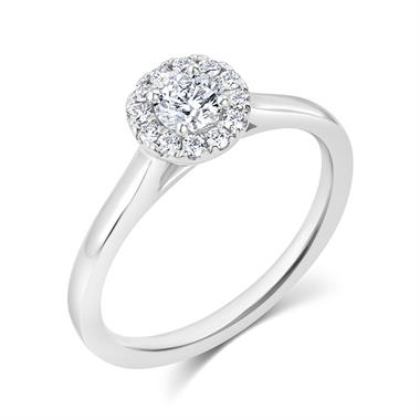 Platinum Round Diamond Halo Engagement Ring 0.40ct thumbnail