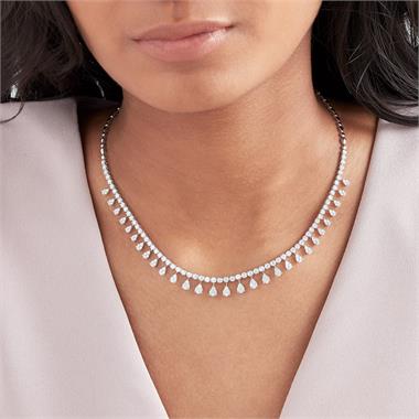18ct White Gold Illusion Detail Diamond Necklace 4.87ct thumbnail
