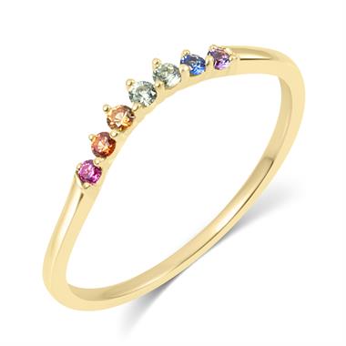 Samba 18ct Yellow Gold Rainbow Sapphire Dress Ring thumbnail