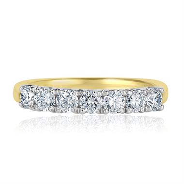 18ct Yellow Gold Diamond Seven Stone Eternity Ring 0.70ct thumbnail