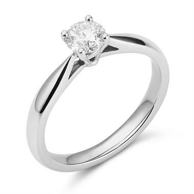 Platinum Classic Design Diamond Solitaire Engagement Ring 0.40ct thumbnail 