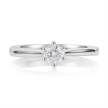 Platinum Six Claw Design Diamond Solitaire Engagement Ring 0.35ct thumbnail