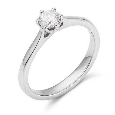 Platinum Six Claw Design Diamond Solitaire Engagement Ring 0.35ct thumbnail