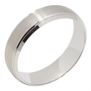 Platinum Groove Detail Brushed Finish Wedding Ring thumbnail 