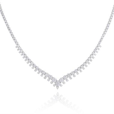 18ct White Gold Diamond Necklace 4.92ct thumbnail 