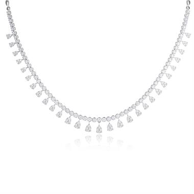 18ct White Gold Illusion Detail Diamond Necklace 4.87ct thumbnail 