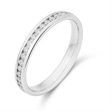 Platinum Diamond Court Shape Eternity Ring thumbnail 
