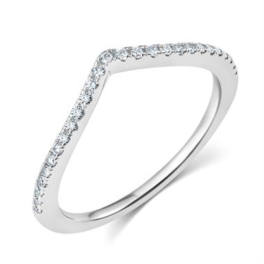 Platinum Wishbone Shaped Diamond Ring 0.16ct thumbnail