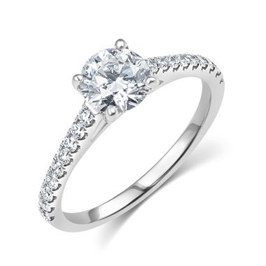 Platinum Diamond Solitaire Engagement Ring 1.30ct thumbnail