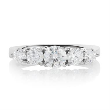 Platinum Five Stone Diamond Engagement Ring 1.25ct thumbnail