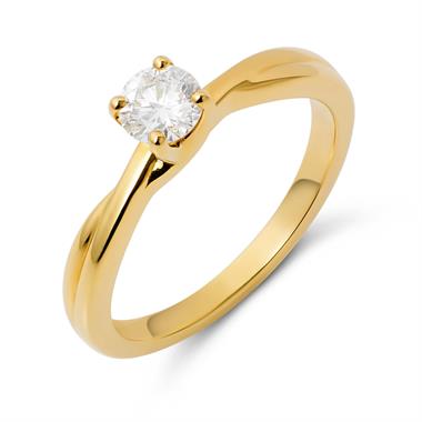 18ct Yellow Gold 0.35ct Diamond Solitaire Ring thumbnail