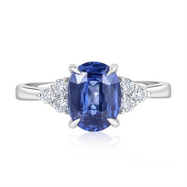 Platinum Oval Sapphire and Diamond Dress Ring thumbnail