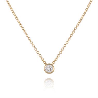 18ct Yellow Gold Diamond Solitaire Necklace 0.10ct thumbnail 