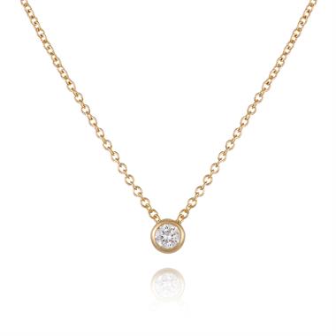 18ct Yellow Gold 0.15ct Diamond Solitaire Necklace thumbnail 