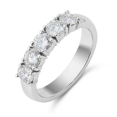 Platinum Five Stone Diamond Engagement Ring 1.50ct thumbnail 