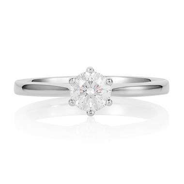 Platinum Six Claw Design Diamond Solitaire Engagement Ring 0.50ct thumbnail