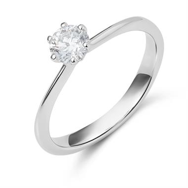 Platinum Six Claw Design Diamond Solitaire Engagement Ring 0.40ct thumbnail