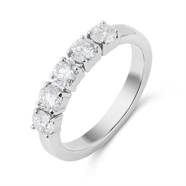 Platinum Five Stone Diamond Engagement Ring 0.80ct thumbnail 