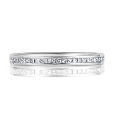 Platinum Princess Cut 0.25ct Diamond Half Channel Ring thumbnail