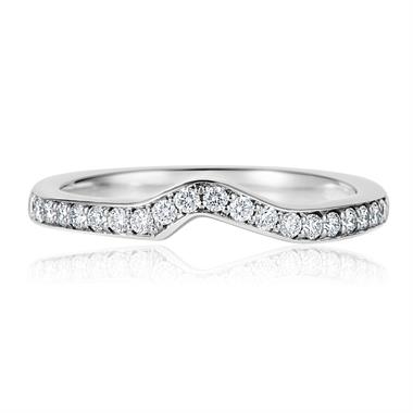 Platinum Diamond Set Shaped Wedding Ring 0.23ct thumbnail