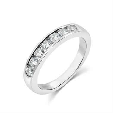 Platinum Diamond Half Eternity Ring 0.60ct thumbnail 