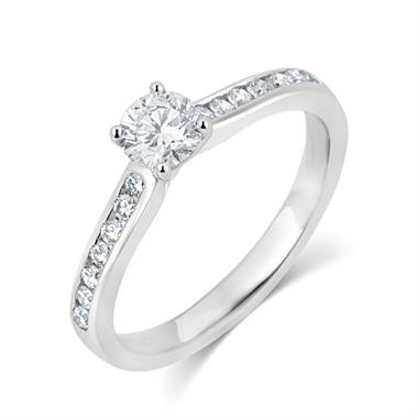 Platinum Brilliant Cut 0.55ct Diamond Channel Solitaire Ring thumbnail