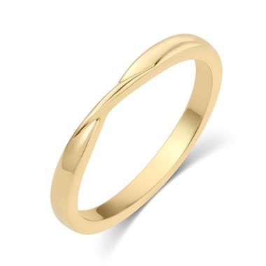 18ct Yellow Gold Twist Design Wedding Ring thumbnail 